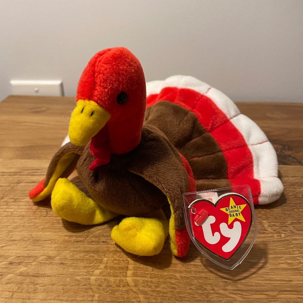 Gobbles Turkey Ty Beanie Babies 1996 – New Tag Protector VINTAGE